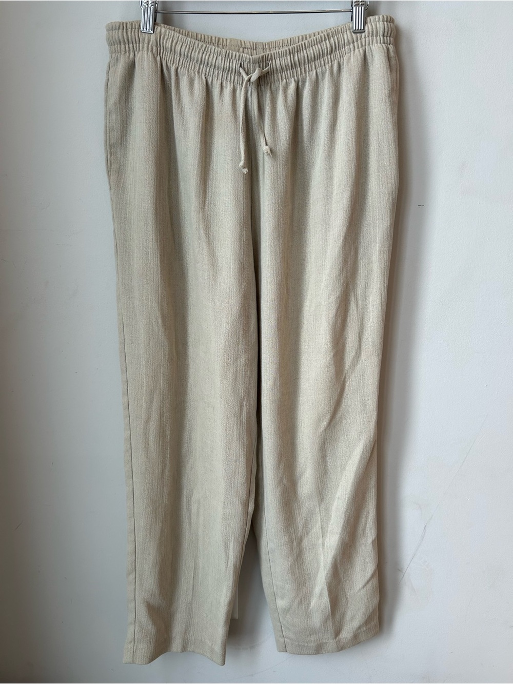 Alfred Dunner Linen Blend Drawstring Pants Coastal Grandma Boho